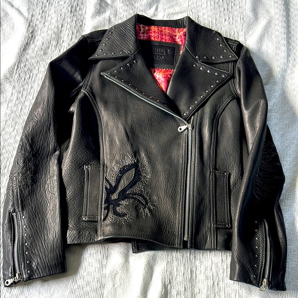 NWOT Corral Studded Black Leather Jacket